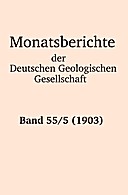 Cover image of: Monatsberichte der Deutschen Geologischen Gesellschaft Band 55 Heft 5