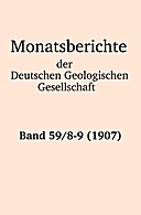 Cover image of: Monatsberichte der Deutschen Geologischen Gesellschaft Band 59 Heft 8-9