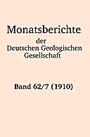 Cover image of: Monatsberichte der Deutschen Geologischen Gesellschaft Band 62 Heft 7