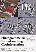 Cover image of: Photogrammetrie - Fernerkundung - Geoinformation Jahrgang 2010 Heft 2