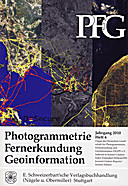 Cover image of: Photogrammetrie - Fernerkundung - Geoinformation Jahrgang 2010 Heft 6
