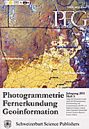 Cover image of: Photogrammetrie - Fernerkundung - Geoinformation Jahrgang 2011 Heft 3