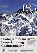 Cover image of: Photogrammetrie - Fernerkundung - Geoinformation Jahrgang 2012 Heft 1