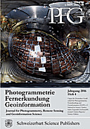 Cover image of: Photogrammetrie - Fernerkundung - Geoinformation Jahrgang 2016 Heft 4