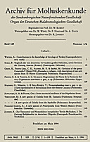 Cover image of: Archiv für Molluskenkunde International Journal of Malacology Band 123 Heft 1-6