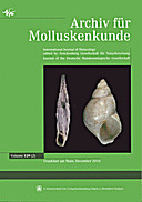 Cover image of: Archiv für Molluskenkunde International Journal of Malacology Band 139 Heft 2